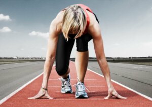 Kobieta szykuje się do startu